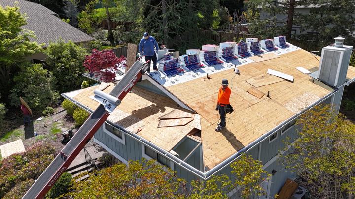Crew on a new flat deck by Precise Roofing