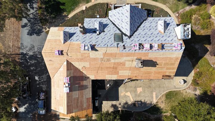 Underlayment half way across by Precise Roofing