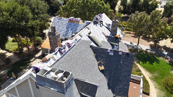 Gray roof planes from the drone by Precise Roofing